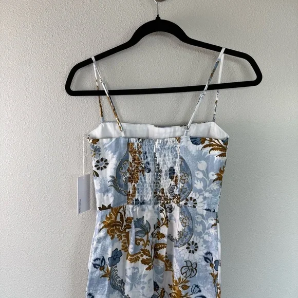 New REFORMATION Frankie Linen Dress in Reign Print NWT Wedding Women’s Size 2